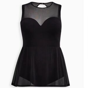 Torrid Size 2 D/DD Mesh Overlay Bathing Suit